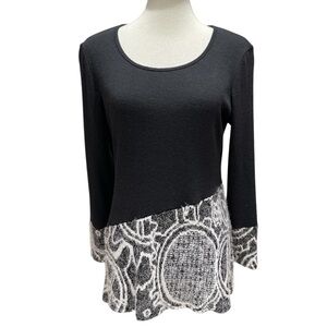 Sophie A Womens Mixed Media Sweater Top Size S